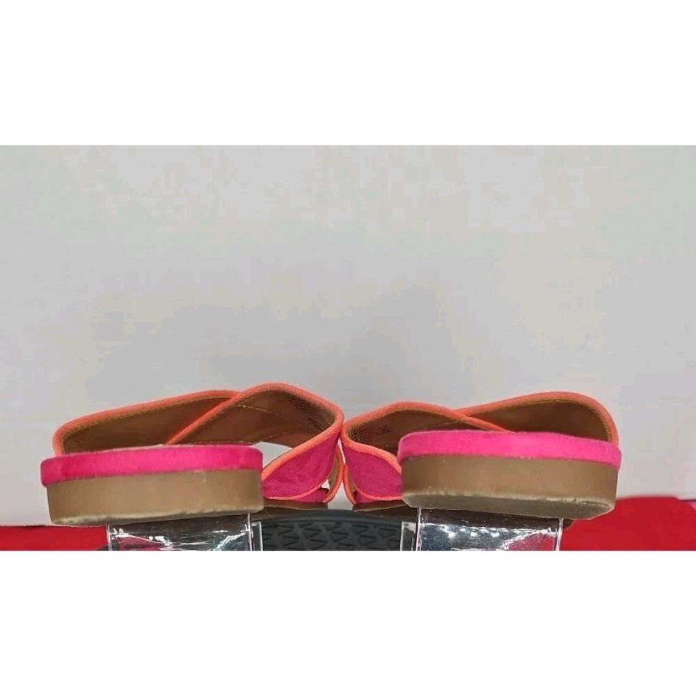 J.Crew Pink Leather Criss Cross Slide Sandal Open Toed Women's Size 6 - Picture 4 of 8